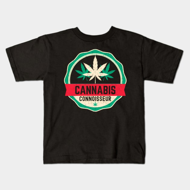 Weed Stoner Cannabis Connoisseur Marijuana Smoke Kids T-Shirt by klei-nhanss